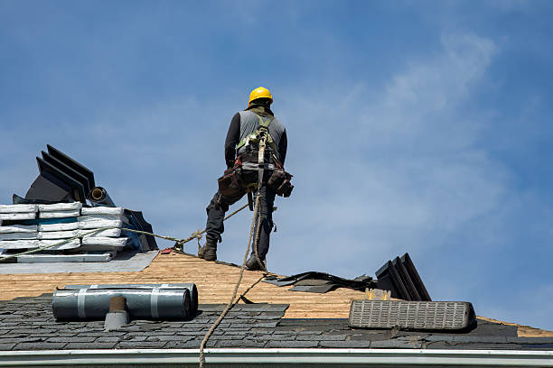 Professional Roof Replacement technician working in Thompson, IA
